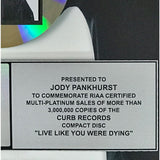 Tim McGraw Live Like You Were Dying RIAA 3x Multi-Platinum Album Award - Record Award