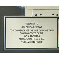 Tom Petty Full Moon Fever RIAA 3x Multi-Platinum Album Award - Record Award