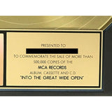 Tom Petty & The Heartbreakers Into The Great Wide Open RIAA Gold Album Award - Record Award