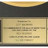 Triumph Allied Forces RIAA Gold Album Award - Record Award