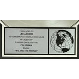 USA For Africa ’We Are The World’ 1980s Polygram Records/Quincy Jones 7.5M Sold Award Record Award