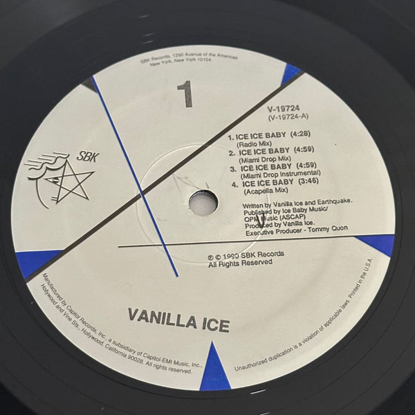 Vanilla Ice ’Ice Ice Baby’ 12’’ Single (1990) V-19724 - Media