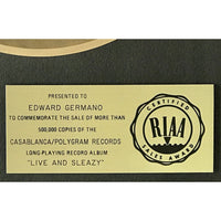 Village People Live And Sleazy RIAA Gold Album Award - Record Award