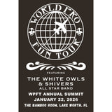 White Owls Shivers World Pro Fun Tour 2026 T-shirt - Music Memorabilia