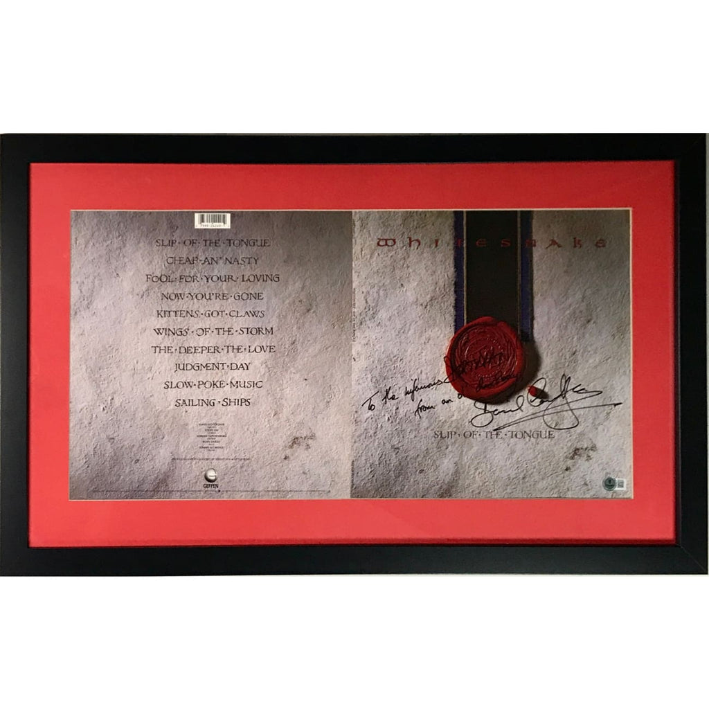 musicgoldmine.com - Whitesnake Slip Of The Tongue album art signed