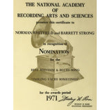 Whitfield & Strong ’Smiling Faces Sometimes’ (The Undisputed Truth) 1971 Grammy Nomination Plaque - RARE - Record Award