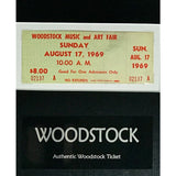 Woodstock Poster & Genuine Sunday Ticket Collage - Music Memorabilia Collage