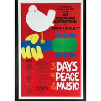 Woodstock Poster & Genuine Sunday Ticket Collage - Music Memorabilia Collage