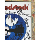 Woodstock Poster + Genuine Ticket Collage Signed By 20 Artists w/BAS COA - Music Memorabilia Collage