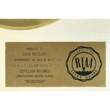 Woodstock RIAA Gold Album Award presented to Country Joe and the Fish member - RARE - Record Award