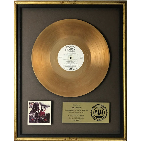 Yes Tormato RIAA Gold Album Award - Record Award