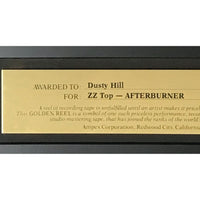 ZZ Top Afterburner album Ampex Golden Reel Award presented to Dusty Hill - RARE - Record Award