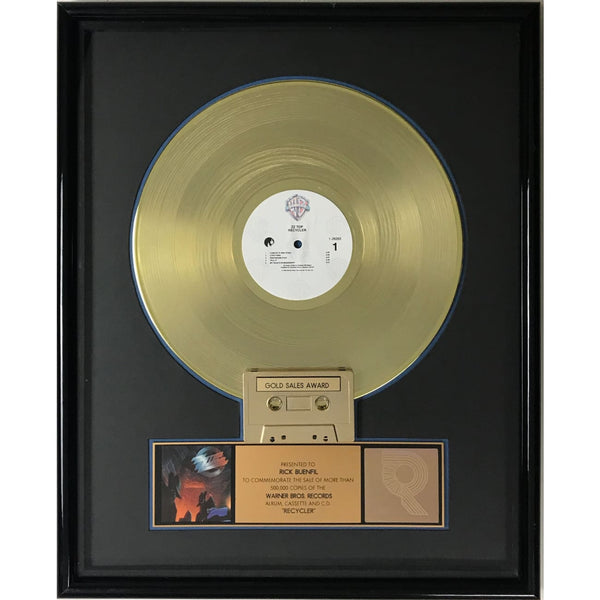 ZZ Top Recycler RIAA Gold LP Award - Record Award