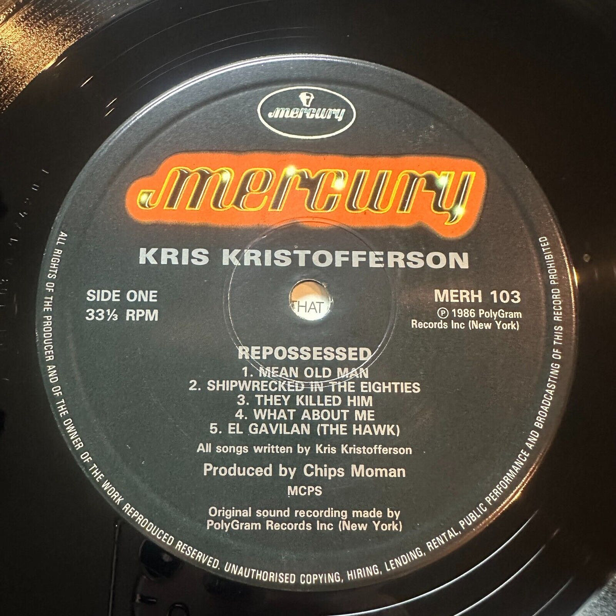 Kris Kristofferson and the Borderlords Repossessed Vinyl 1987 Promo UK ...