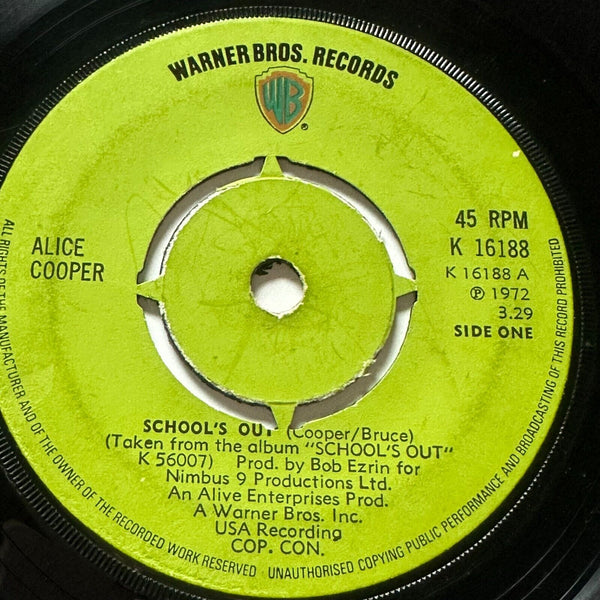Alice Cooper School's Out 7" UK 1972 K16188