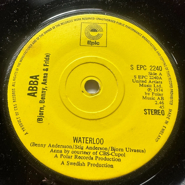 ABBA Waterloo 45 Record S EPC2240 1974 UK