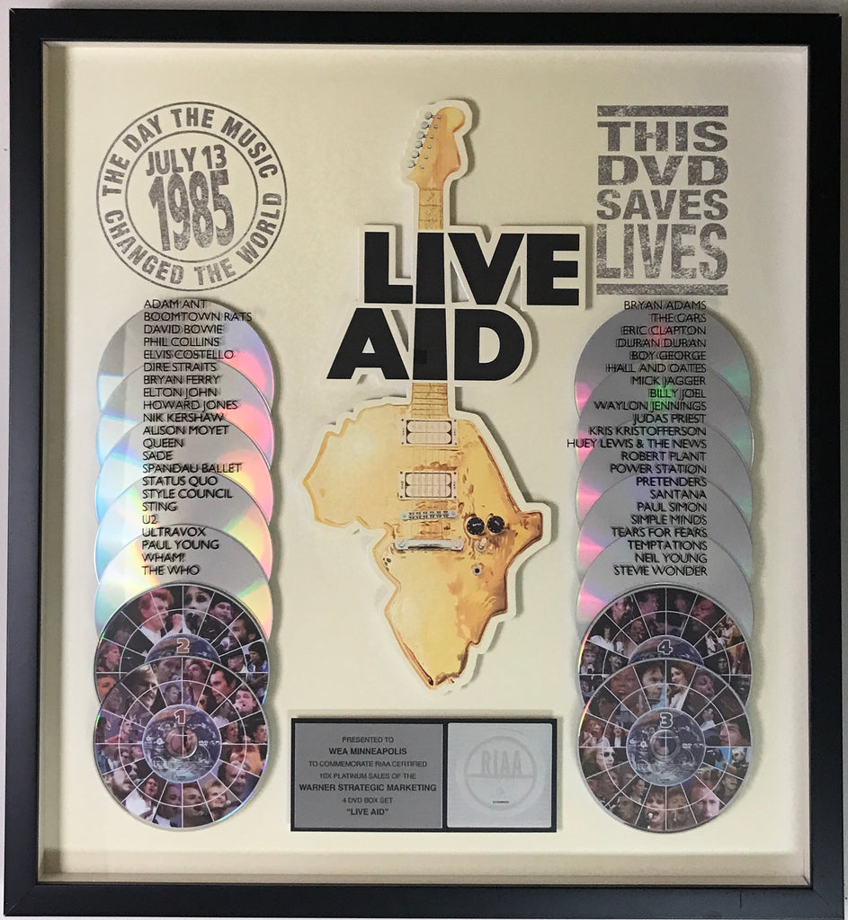 Live Aid RIAA DVD Box Set 10x Multi-Platinum Award – MusicGoldmine.com