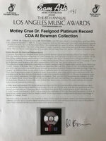 Mötley Crüe Dr. Feelgood RIAA Platinum Album Award