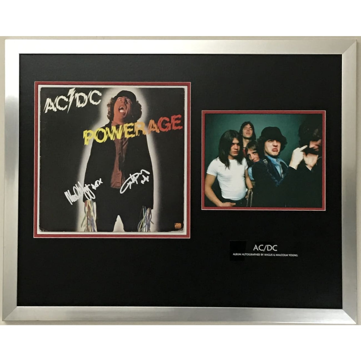 AC/DC album collage signed by Angus and Malcolm Young w/JSA LOA ...