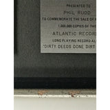 AC/DC Dirty Deeds RIAA Platinum LP Award presented to drummer Phil Rudd - RARE