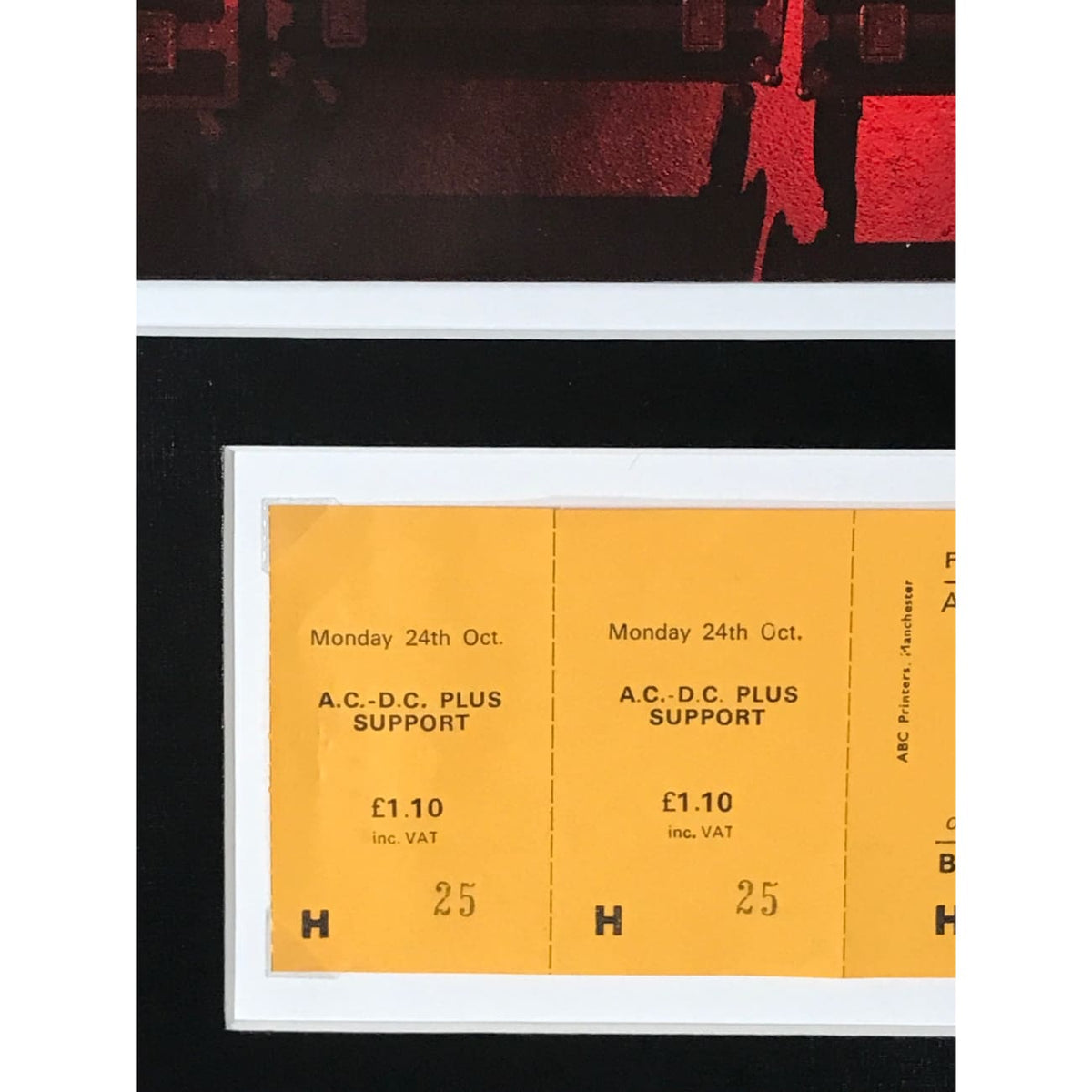 musicgoldmine.com - AC/DC Genuine 1977 Ticket Collage – MusicGoldmine.com