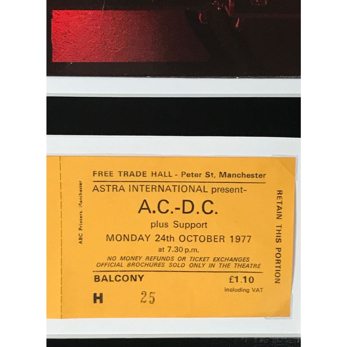 musicgoldmine.com - AC/DC Genuine 1977 Ticket Collage – MusicGoldmine.com