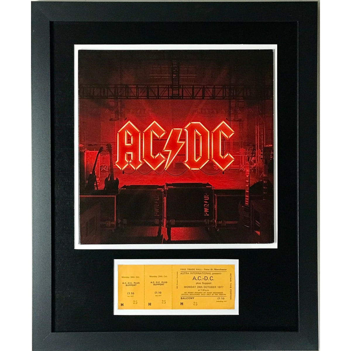 musicgoldmine.com - AC/DC Genuine 1977 Ticket Collage – MusicGoldmine.com
