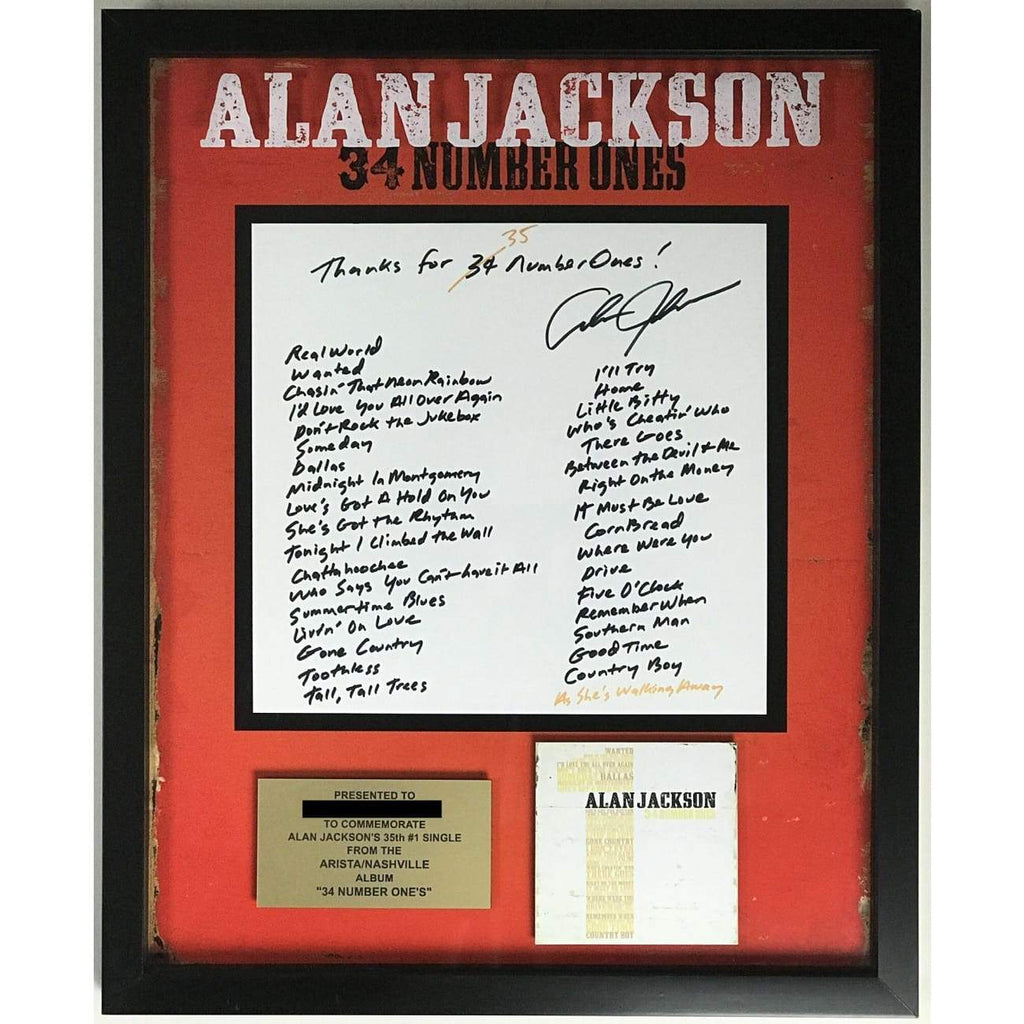 Alan Jackson 35 #1 Hits Arista Label Award –