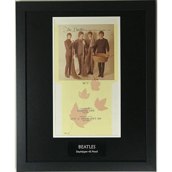 Beatles Day Tripper 45 Sleeve Art Proof - RARE - Music Memorabilia Collage