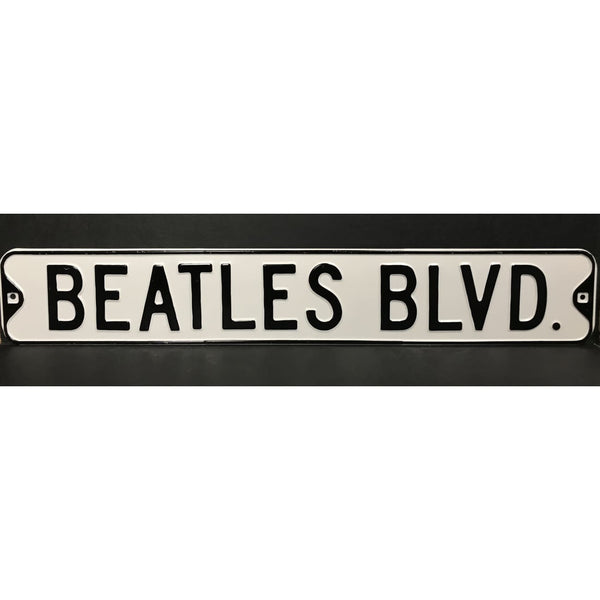 Beatles Embossed Metal Street Sign - Music Memorabilia