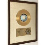 Beatles Get Back RIAA Gold 45 Award presented to The Beatles- RARE - Record Award