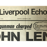 Beatles John Lennon RIP original Dec. 9 1980 Liverpool Echo newspaper - Music Memorabilia