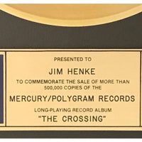Big Country The Crossing RIAA Gold Album Award
