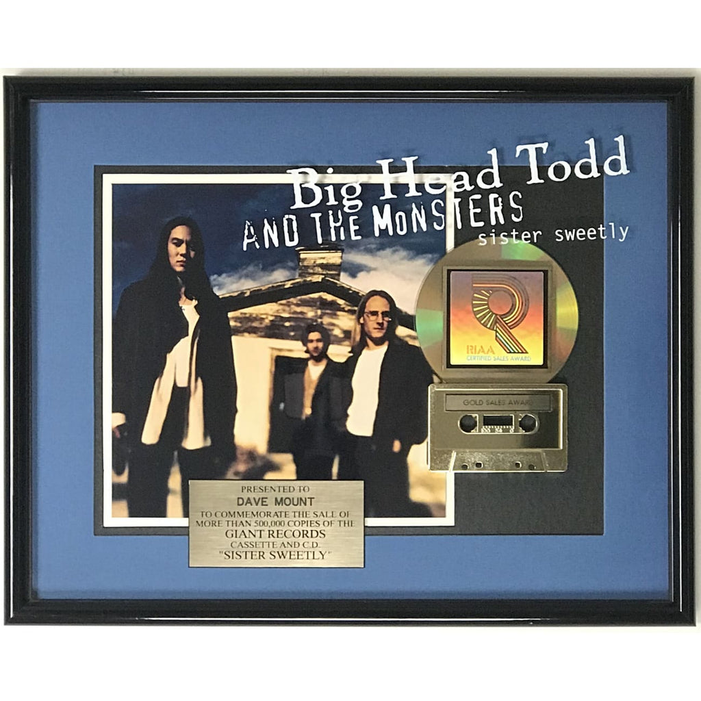 big head todd and the monsters songs Big Head Todd and the Monsters Sister Sweetly RIAA Gold Album Award – MusicGoldmine.com