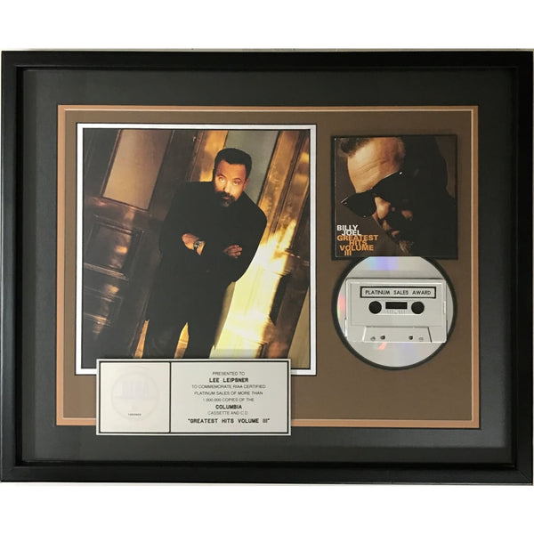 Billy Joel Greatest Hits Vol. 3 RIAA Platinum Album Award - Record Award
