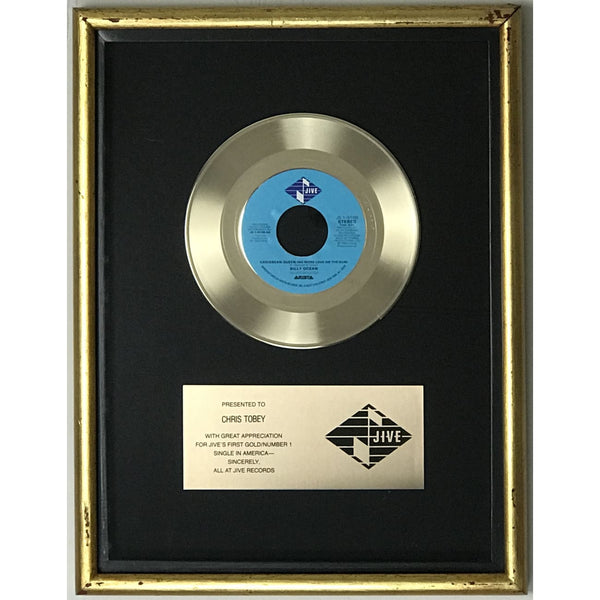 Billy Ocean Caribbean Queen (No More Love On The Run) Jive label award - Record Award