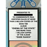 Blink-182 Enema Of The State & Dude Ranch RIAA 3x Multi-Platinum Award - Record Award