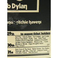 Bob Dylan 1969 Isle Of Wight Pop Festival Original Large Poster - RARE - Music Memorabilia