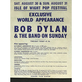 Bob Dylan 1969 Isle Of Wight Pop Festival Original Poster - Music Memorabilia