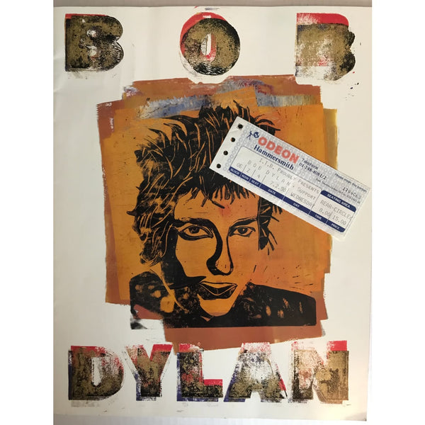Bob Dylan UK 1990 Concert Tour Program and Ticket - Music Memorabilia