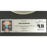 Boston debut CRIA 5x Platinum Album Award presented to Sib Hashian - RARE - Record Award