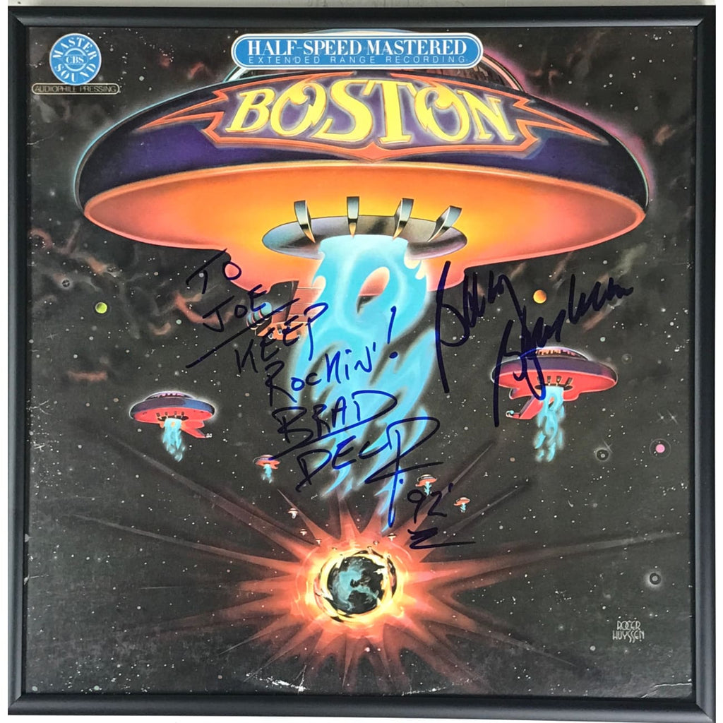 musicgoldmine.com - Boston debut LP signed by Brad Delp & Barry Goudreau -  Epperson LOA - RARE – MusicGoldmine.com