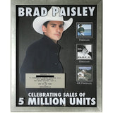 Brad Paisley 5x Platinum Multi Album Arista Label Award - Record Award