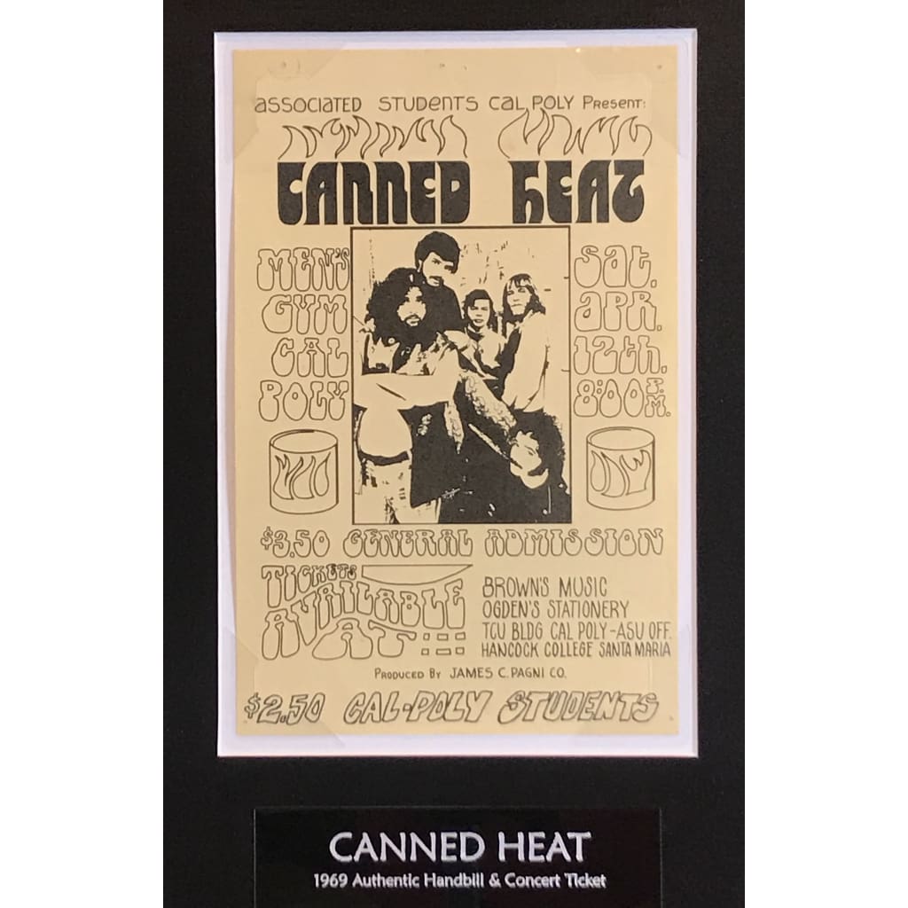 Canned Heat 1969 Handbill and Ticket Collage