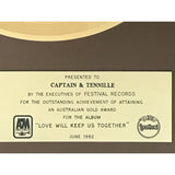 Captain & Tennille Love Will Keep Us Together Australian Gold Award presented to Captain & Tennille - Record Award