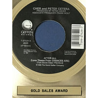 Cher and Peter Cetera After All RIAA Gold Single Award - Record Award