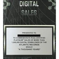 Christina Perri A Thousand Years (from Twilight) RIAA Digital Single Award - Record Award