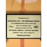 Coldplay Parachutes RIAA Gold Album Award - Record Award