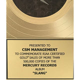 Def Leppard Slang RIAA Gold Album Award - Record
