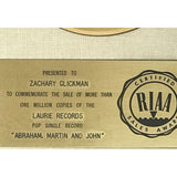 Dion Abraham Martin and John White Matte RIAA Gold 45 Award - RARE - Record Award
